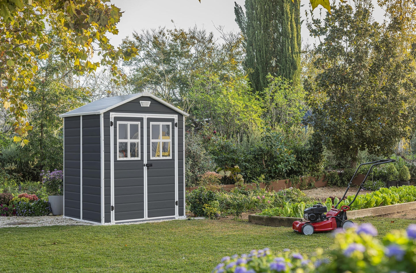 KETER 12-938205 Chalet und Gartenhaus Premium Resin 65Dd Ant, Anthrazit, 185 x 152 x 226 cm