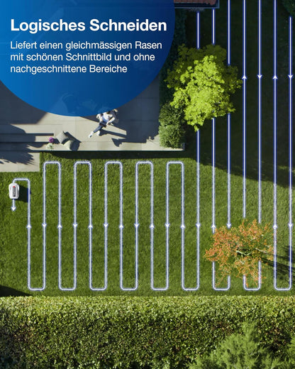 ECOVACS GOAT G1-800 Mhroboter ohne Begrenzungskabel 800㎡, Rasenmher Roboter mit TrueMapping-Multifusionslokalisierung, Hindernisvermeidung, 16-Zonen-Management, 45% Steigung, Videomanager