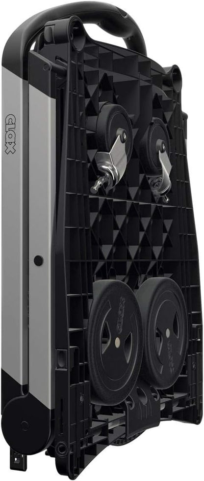 Vielseitig einsetzbare, funktionale, zusammenklappbare Karren | Mobiler Klappwagen | Einkaufswagen mit Aufbewahrungskiste (schwarz)