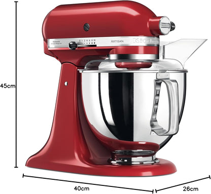 KitchenAid Küchenmaschine I Artisan I Kippbarem Food Processor I Teigknetmaschine mit 5 Zubehör | 2 Schüsseln aus Edelstahl | 4.8 L | Empire Rot