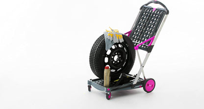 Vielseitig einsetzbare, funktionale, zusammenklappbare Karren | Mobiler Klappwagen | Einkaufswagen mit Aufbewahrungskiste (schwarz)