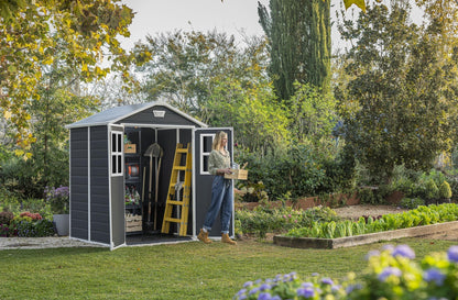 KETER 12-938205 Chalet und Gartenhaus Premium Resin 65Dd Ant, Anthrazit, 185 x 152 x 226 cm